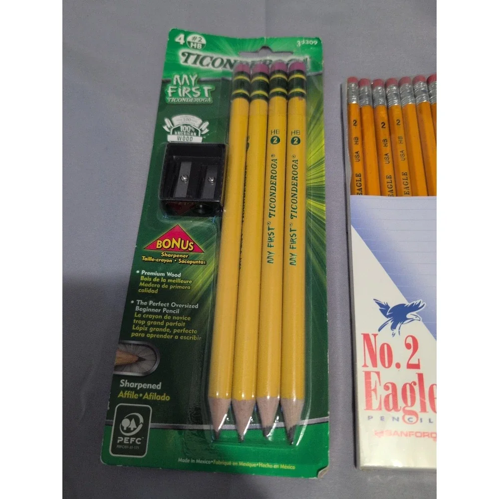 Vintage School‎ Pencils Lot Ticonderoga Eagle Empire Berol No.2 Soft Splash USA